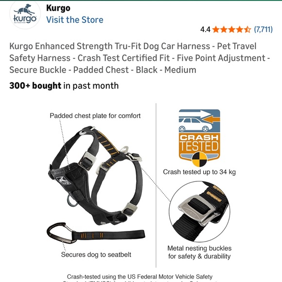 Kurgo Black Pet Car Harness - Picture 4 of 4